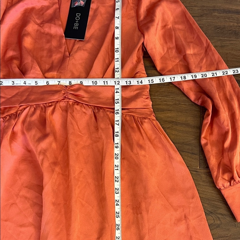 NWT DO+BE Elegant Orange Long Sleeve Dress - Picture 4 of 12